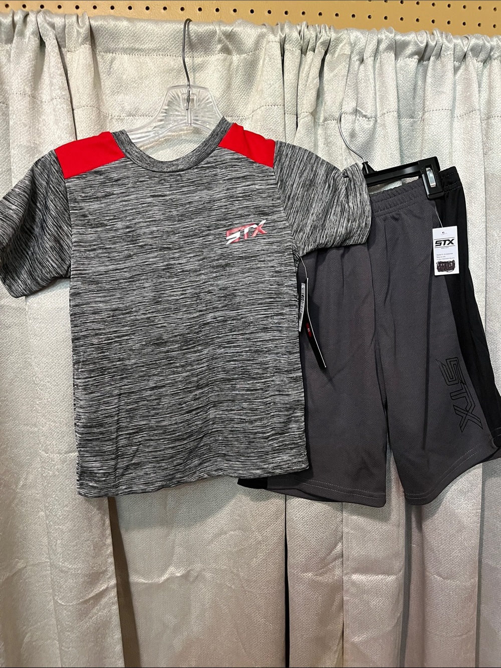 Boys' Gray Heather & Red Athletic Shirt and Shorts Set
